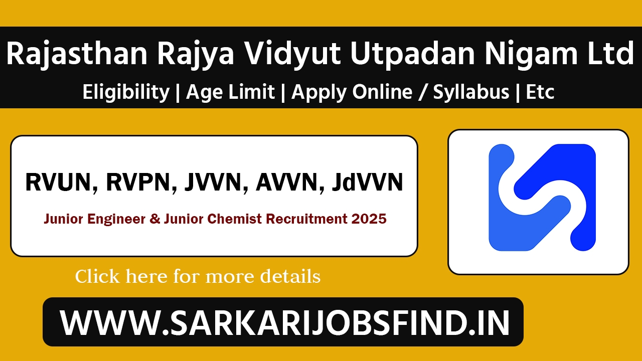 RRVUNL Junior Engineer & Jr Chemist Recruitment 2025