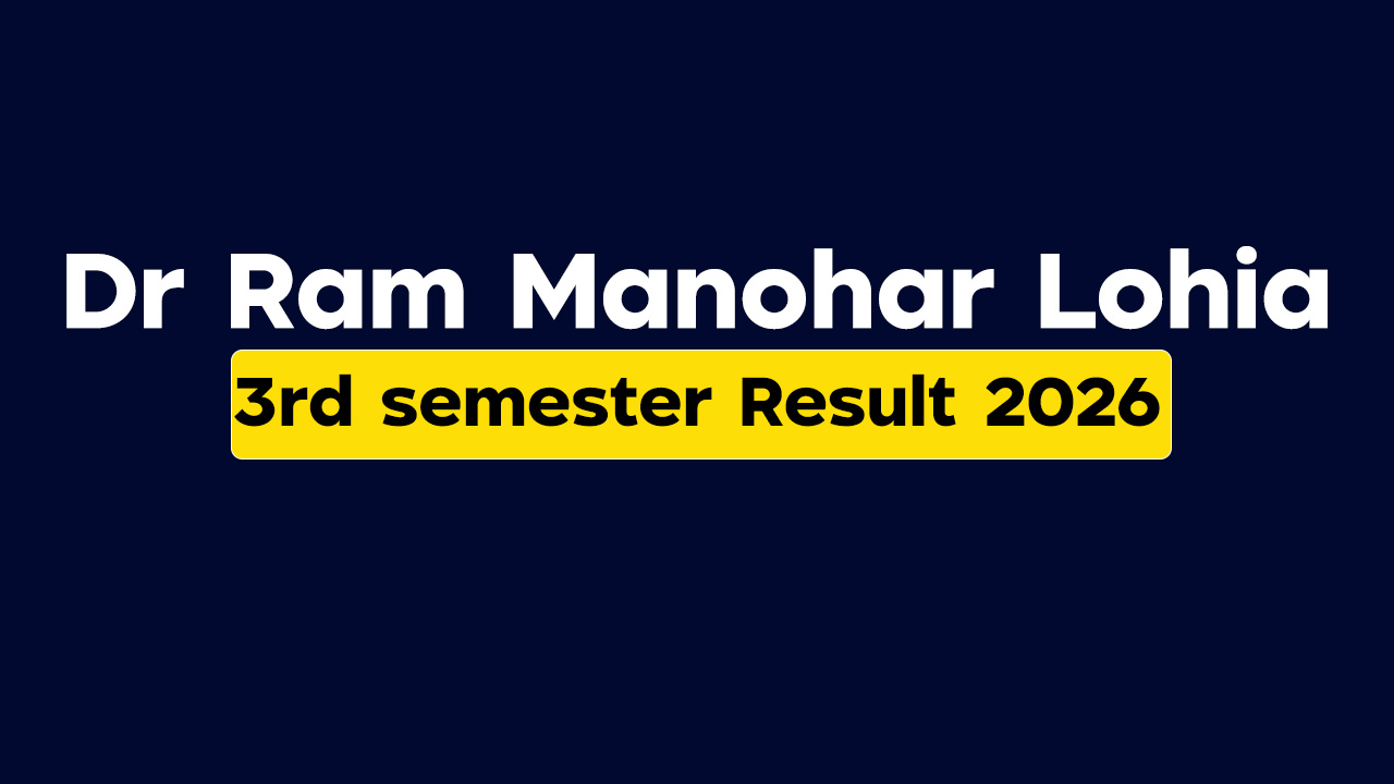 RMLAU PG NEP 3rd Semester Result 2026 official result portal showing postgraduate examination results.