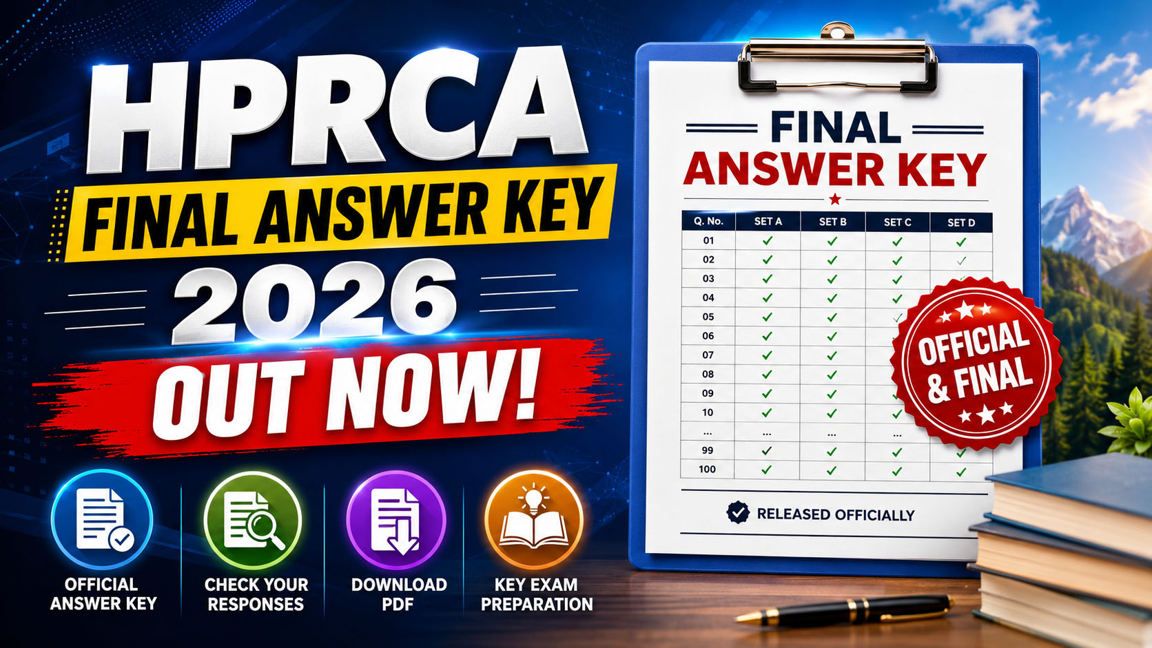 HPRCA Final Answer Key 2026 download portal for Teacher and Scientific Assistant recruitment exams