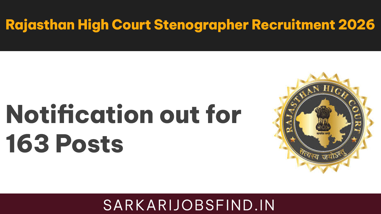 Official notification banner outlining details for the Rajasthan High Court Stenographer Recruitment 2026.
