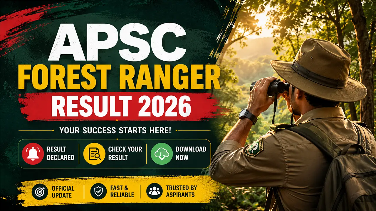 Assam Public Service Commission APSC official portal showing the Forest Ranger Result 2026 candidates list