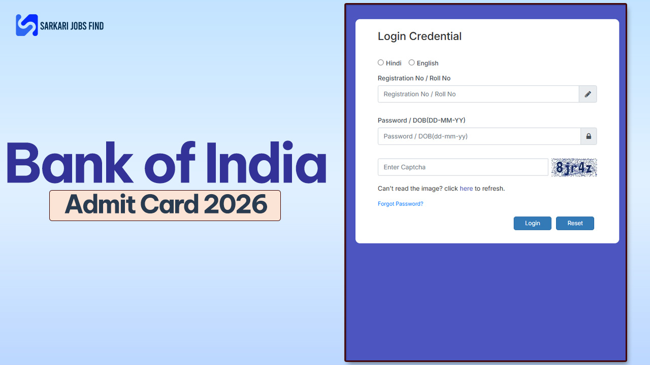 Bank of India CO Admit Card 2026 download portal on the official website.