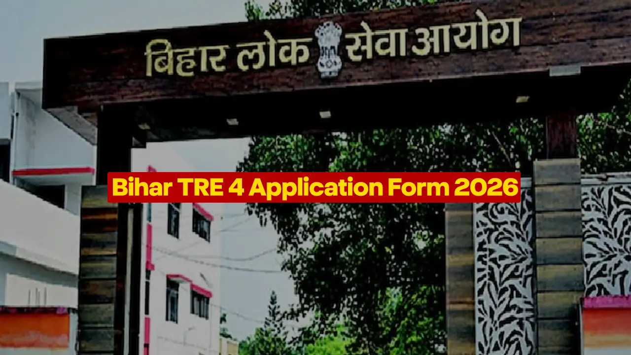 Official BPSC portal displaying the Bihar TRE 4 application form and recruitment notification for school teachers.