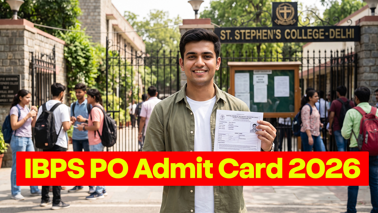 The official ibps.in portal showing the IBPS PO Admit Card 2026 download page.