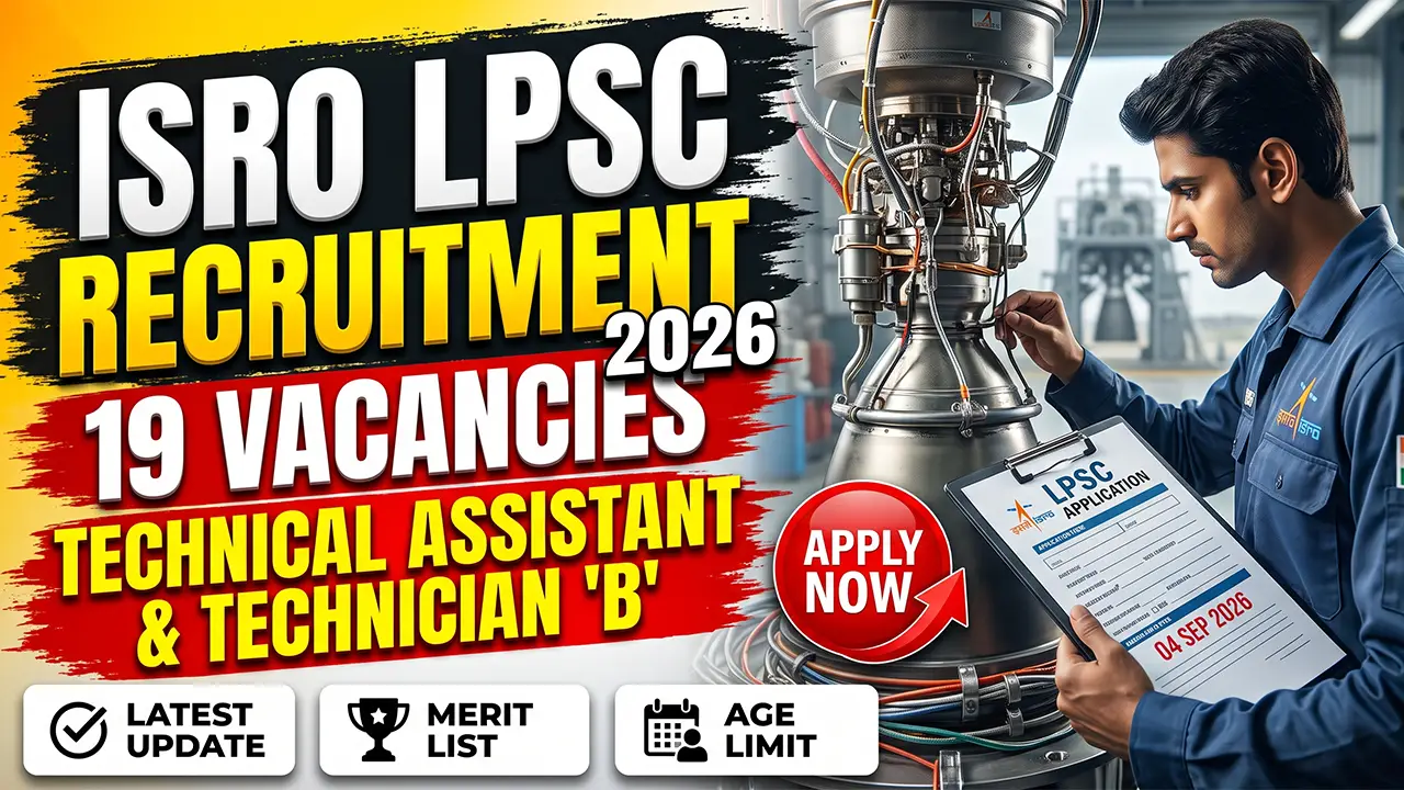 Official ISRO LPSC Recruitment 2026 notification for 19 Technical Assistant and Technician posts