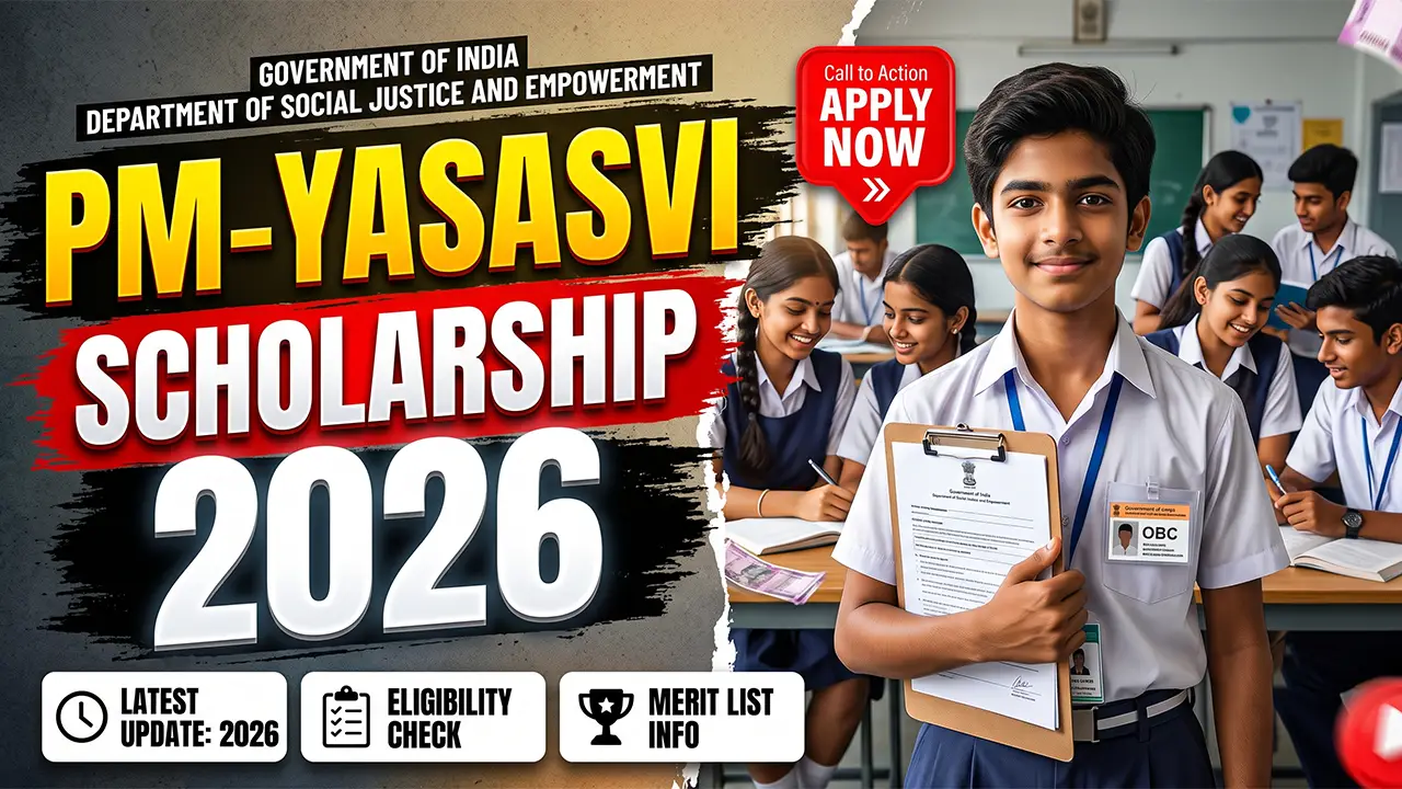 Student reviewing application documents for the PM-YASASVI Scholarship 2026 online portal