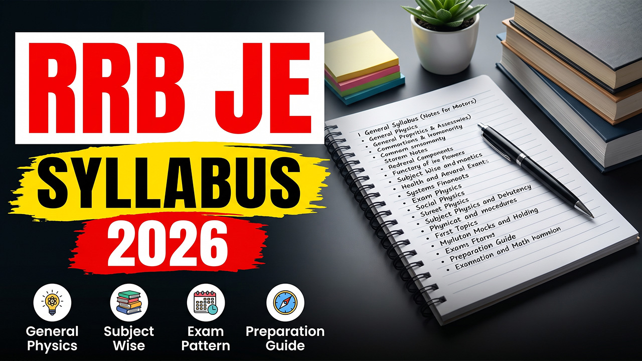 Detailed overview of the RRB JE Syllabus and Exam Pattern 2026 for CBT 1 and CBT 2