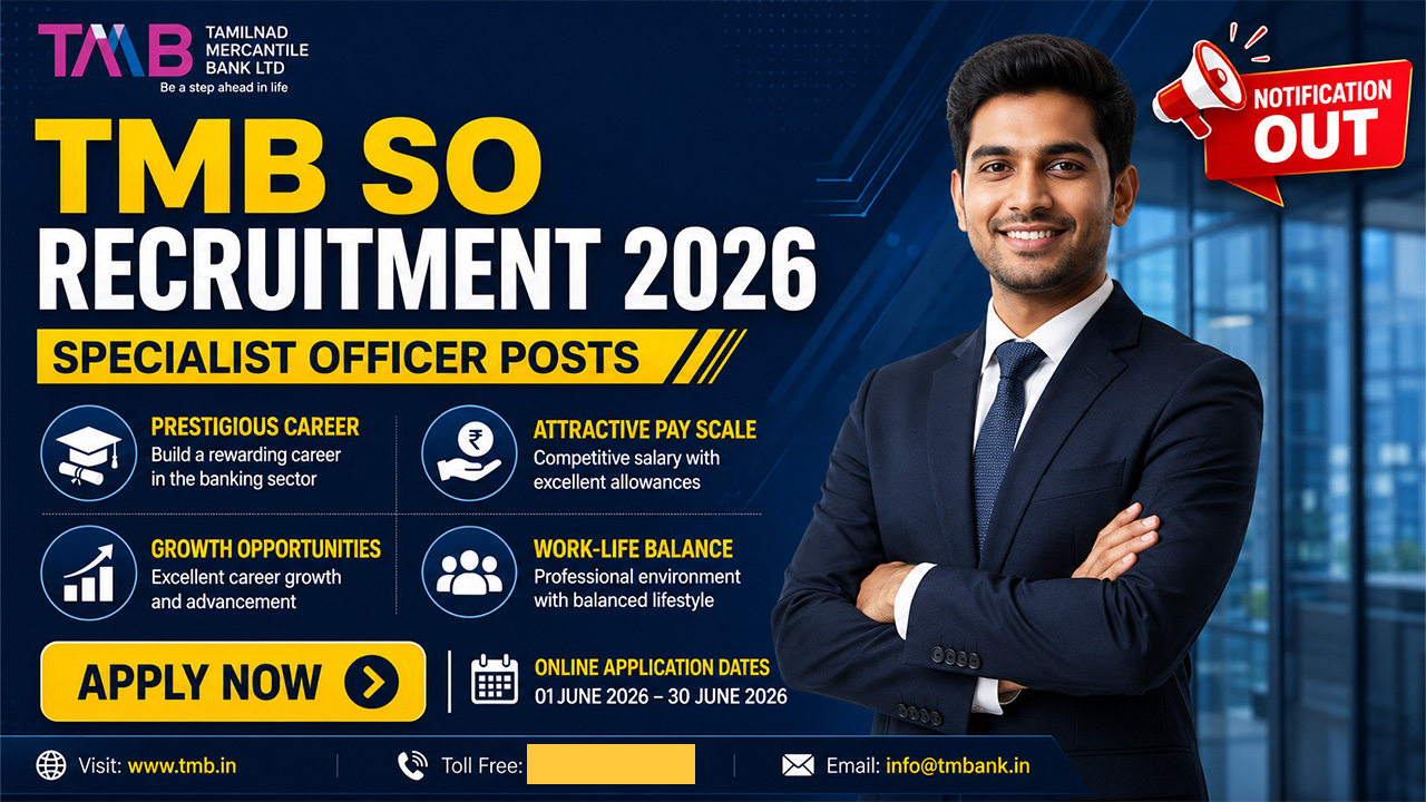 Tamilnad Mercantile Bank TMB Specialist Officer IT Recruitment 2026 notification page