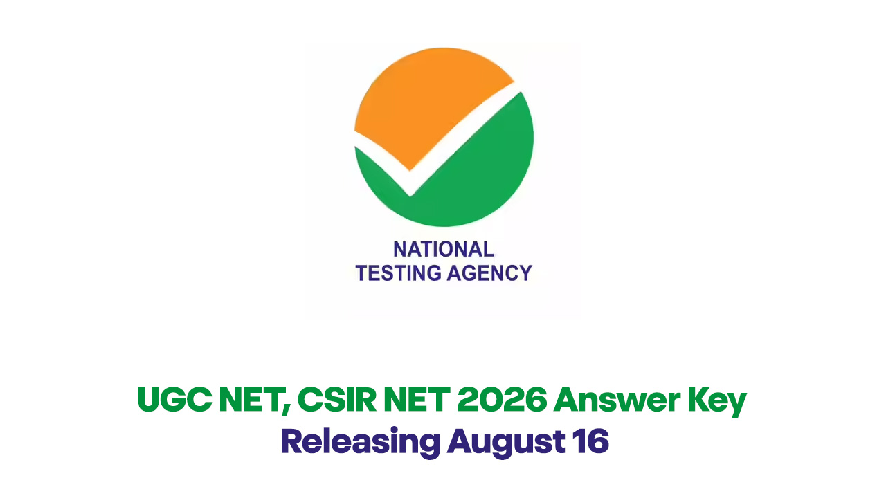 National Testing Agency website portal displaying the UGC NET and CSIR NET answer key notification.