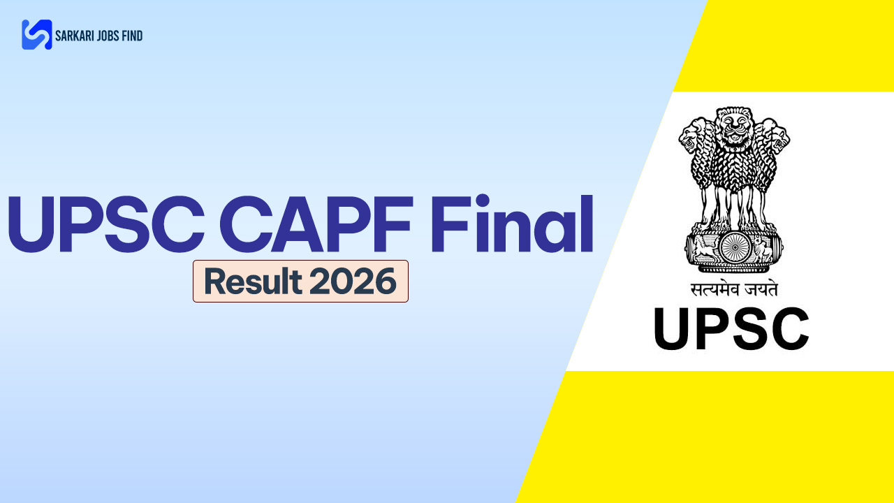 Official UPSC web portal displaying the CAPF Final Result 2026 PDF download link and notification.
