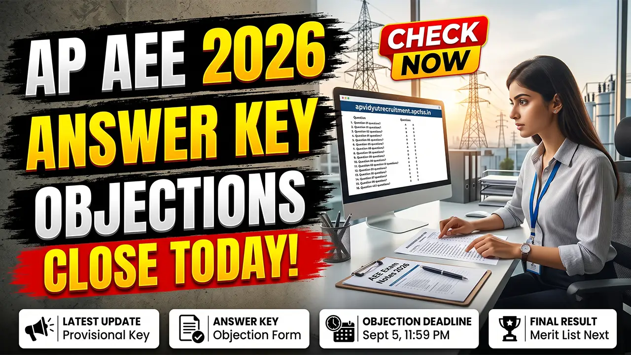 AP AEE Result 2026 and Answer Key updates on the AP Vidyut Recruitment Portal