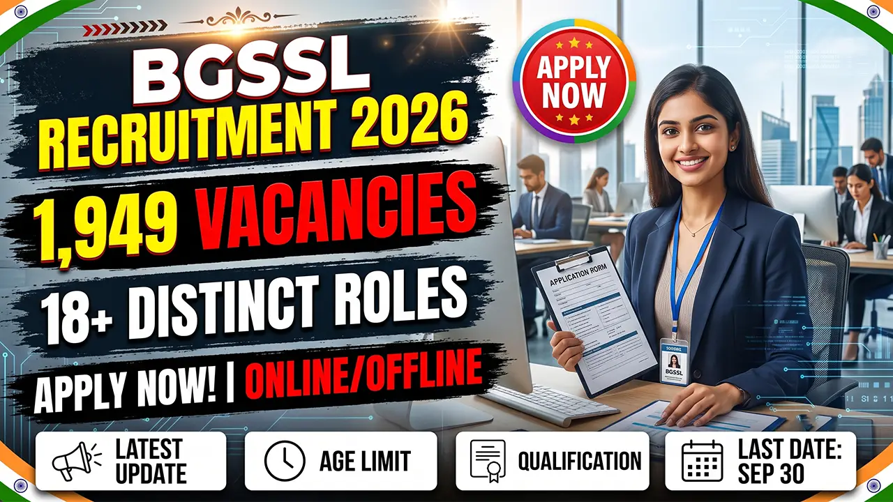 BGSSL Recruitment 2026 official notification overview for 1949 job vacancies