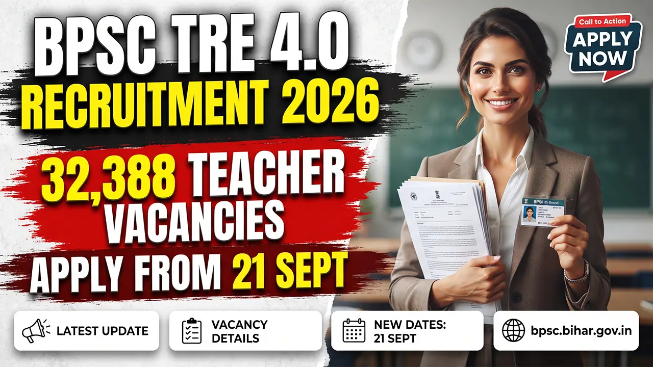 BPSC TRE 4.0 Recruitment 2026 official notification and apply online details on bpsc.bihar.gov.in