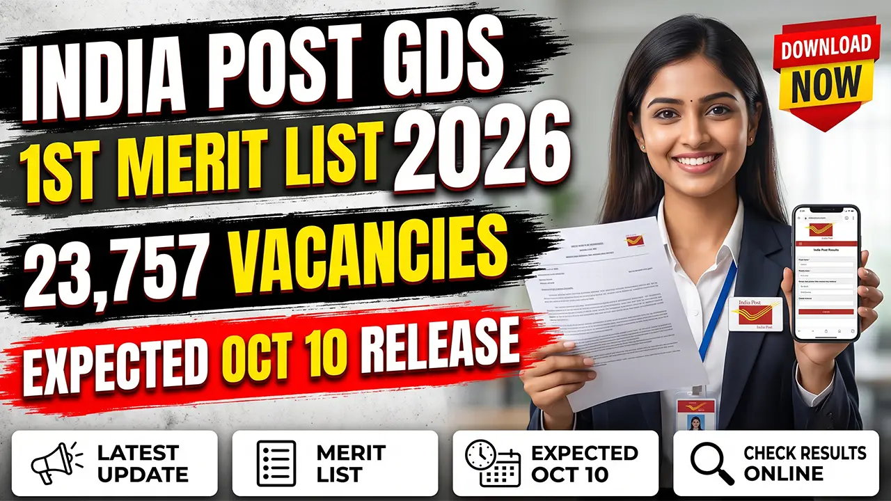India Post GDS Result 2026 1st Merit List Download PDF online portal