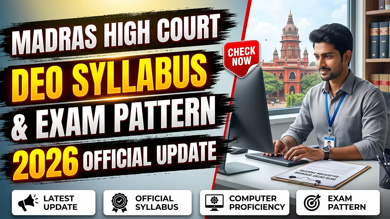 Madras High Court DEO Syllabus 2026 exam pattern and selection process details.