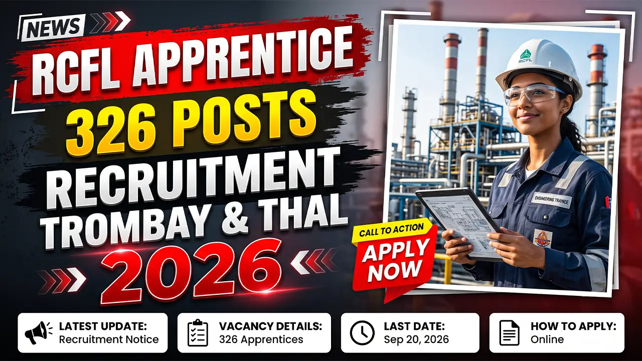 RCFL Apprentice Recruitment 2026 official notification banner for 326 posts