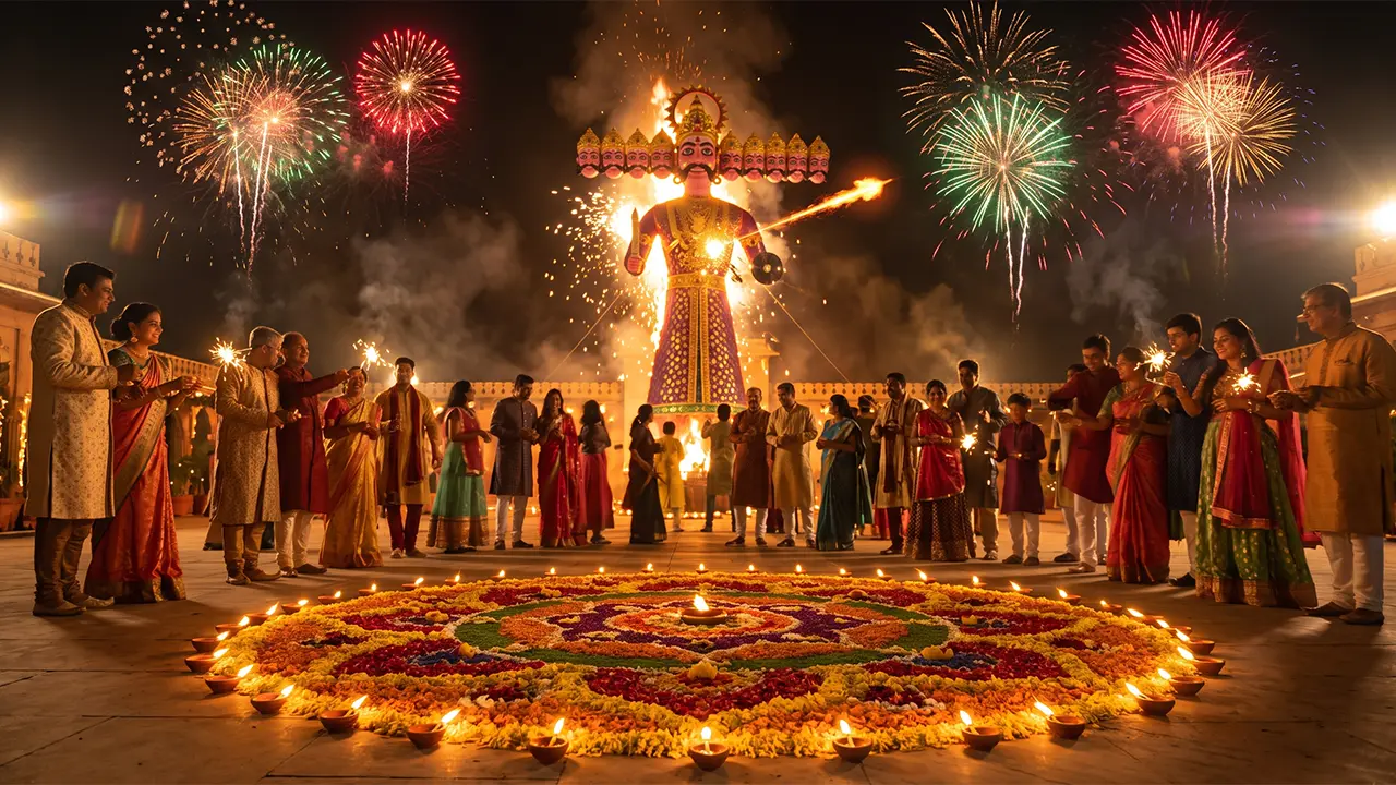 A calendar marking the 2026 government office holidays for Telangana and Karnataka from October to December.