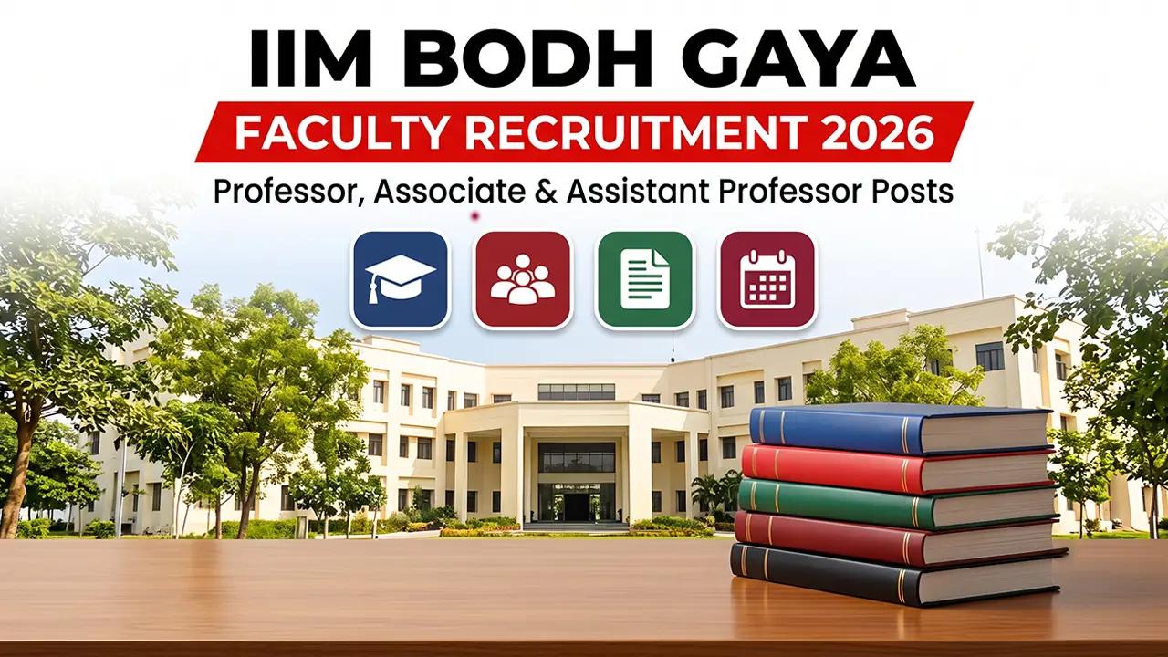 IIM Bodh Gaya campus building representing the 2026 faculty recruitment drive for academic professionals.