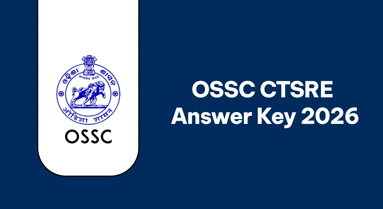 Official OSSC portal interface displaying the CTSRE Answer Key 2026 login page and response sheet download link.
