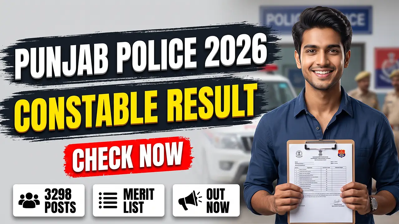 Punjab Police Constable Result 2026 notification and merit list checking portal on punjabpolice.gov.in