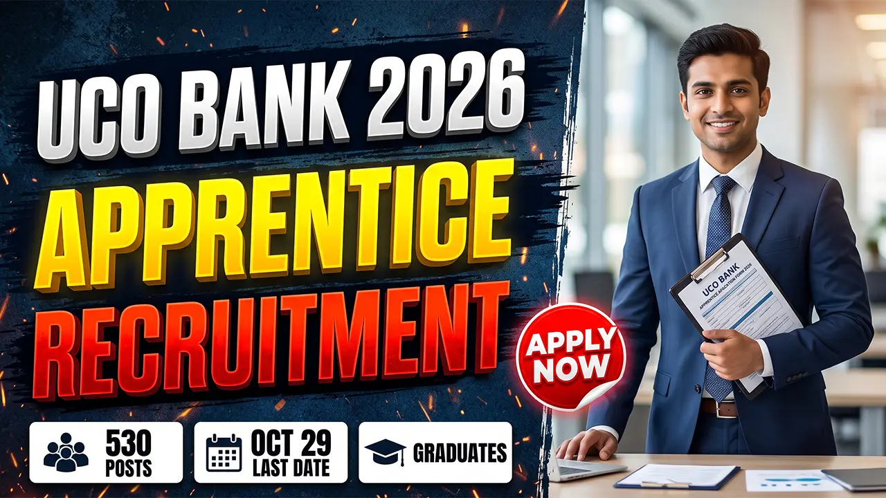 UCO Bank Apprentice Recruitment 2026 official notification details and important dates.